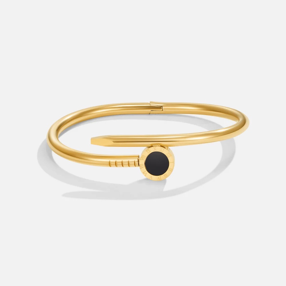 Chic Gold and Black Bracelet